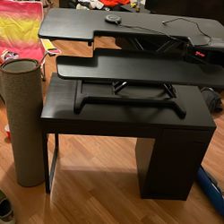 Desk, Standing Desk,  Rug And Charger 