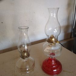 Two Vintage Kerosene Lamps 