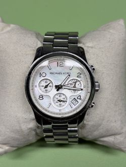 Genuine Ladies Michael Kors MK-5304 Chronograph Mother Of Pearl Wristwatch SS