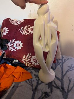 White Ceramic Abstract Human Figure Sculpture