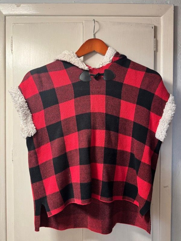 Flannel Poncho For Girls
