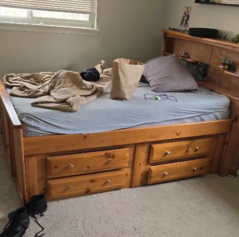 Full Sized Bed Frame With Matching Dresser