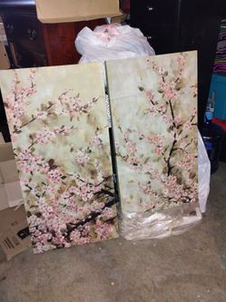 Pink blossom tall picture set