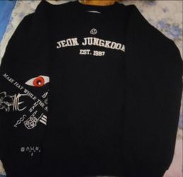 BTS Jungkook Fanmade Tattoo Inspired Sweatshirt Size: S