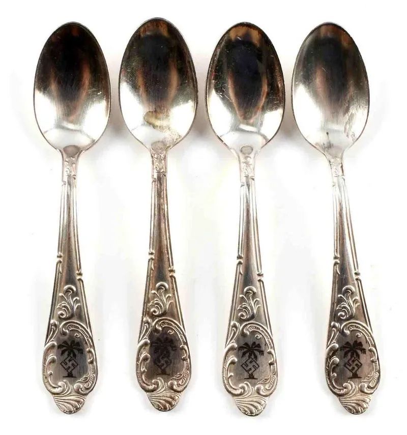 SALE! 4 RARE WWII GERMAN REICH AFRIKA KORPS COFFEE SPOONS