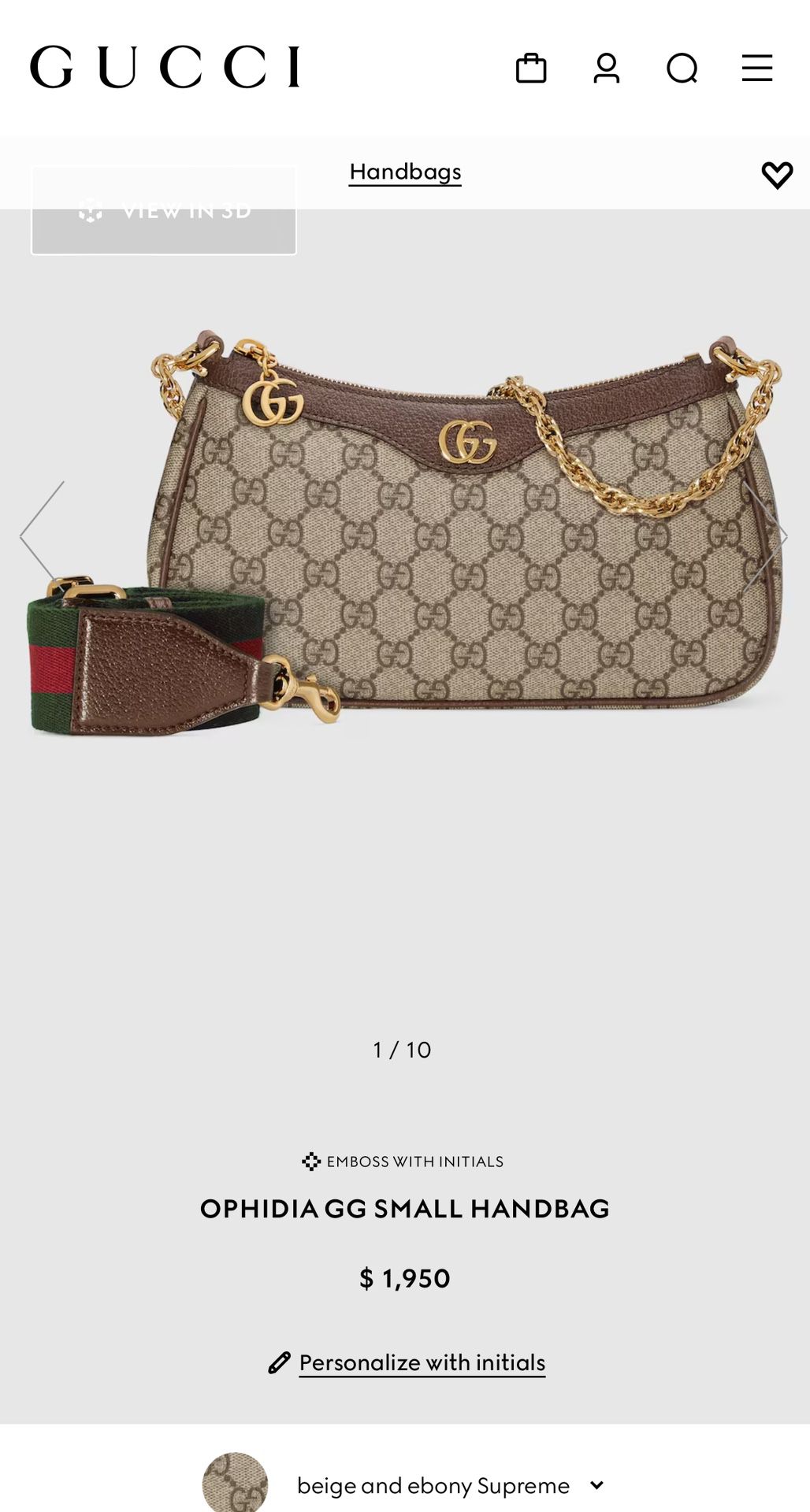 Authentic GUCCI Ophidia