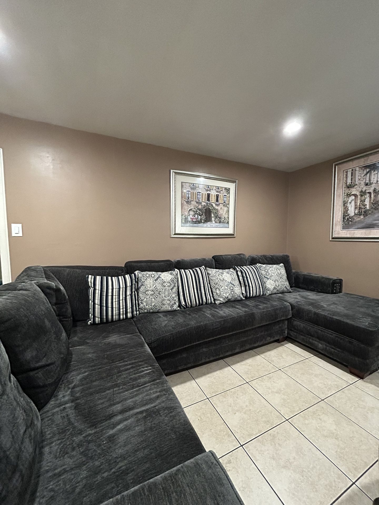 Dark Grey Living Room Couch