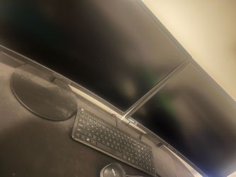 Dual-monitor desk setup