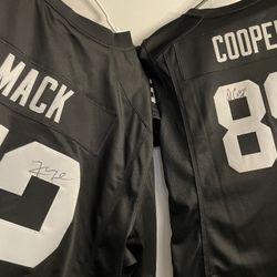 RAIDERS!his And Hers Official On The Field authentic jerseys autographed