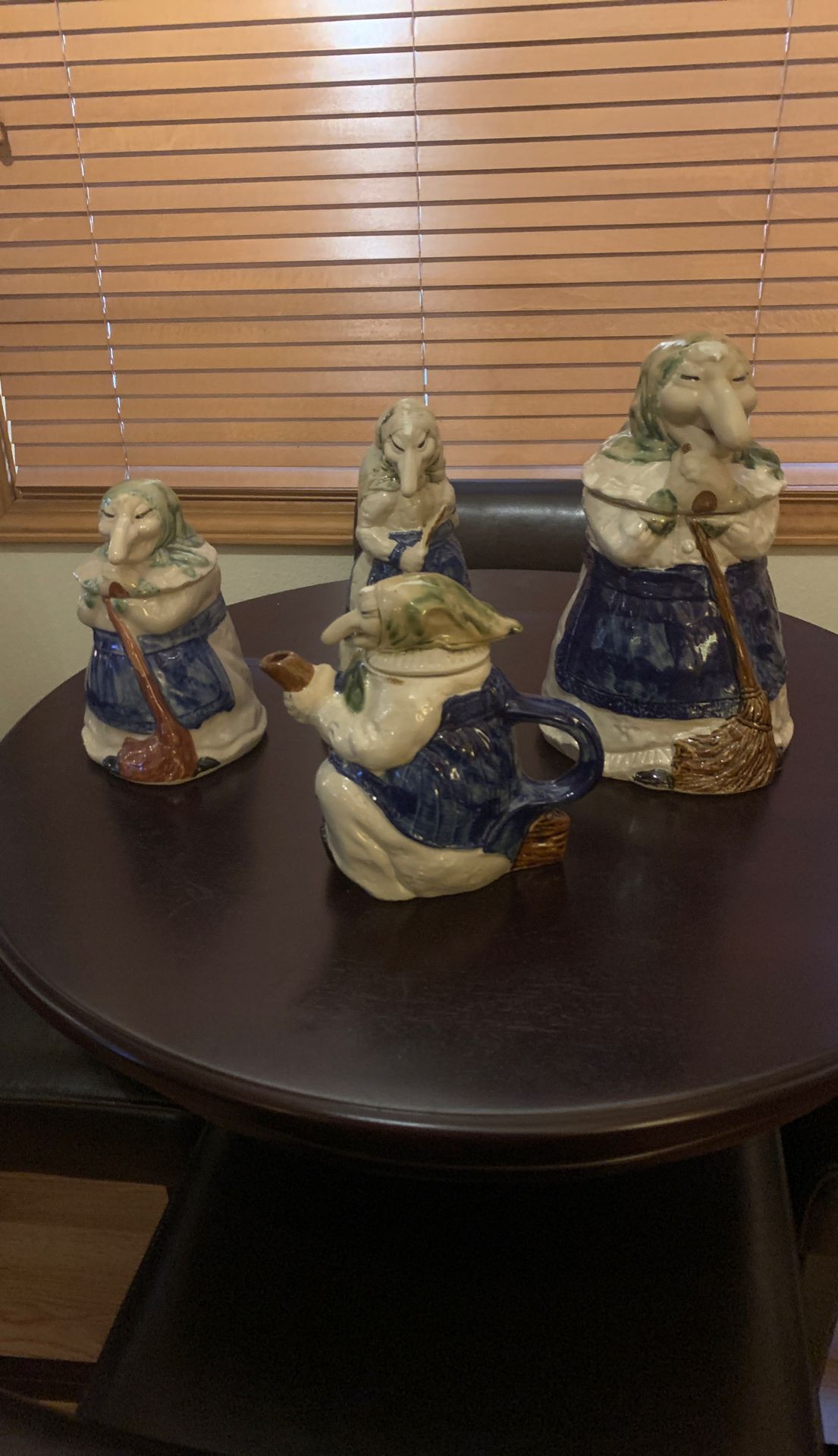 Set of 4 vintage ceramic kitchen witches