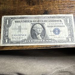 Series 1957 B $1.00 ONE DOLLAR SILVER CERTIFICATE BLUE SEAL Excellent Cond