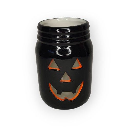 Hobby Lobby Black Jack-o'-lantern Halloween Mason Jar Candle Holder