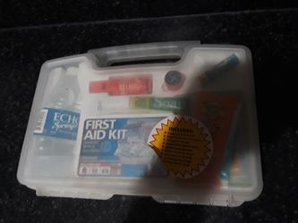 Boating emergency kit with first aid kit inside