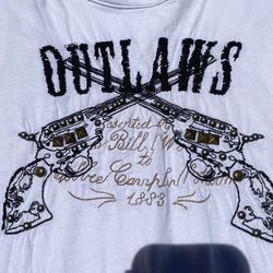 Skinny Minnie outlaw Womens large white Shirt