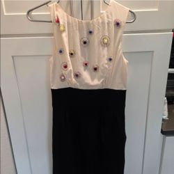 Trina Turk Colorblock Beaded Silk Bodice Dress