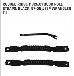 Rugged Ridge 11826.01 Door Pull Straps; Black; 97-06 Jeep Wrangler