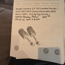 Coil struts, chevy, silverado two thousand 722 thousand thirteen, also fits g m c sierra fifteen hundred