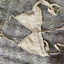 Cream Crochet Halter Top