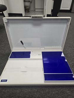 Worky Portable Desk Workstation Briefcase w/ Whiteboard Power & Storage