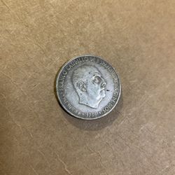 1966 Large Franco Caudillo Silver 100 Pesetas Spanish Coin