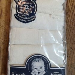 Birdseye 5 Cloth Diapers New