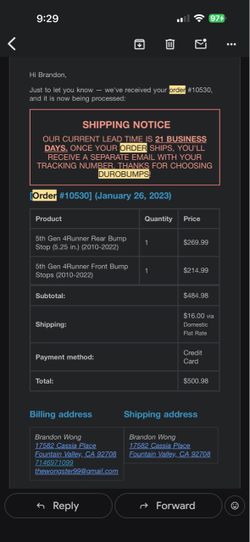 Duro bumps for 5th gen 4 runner