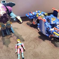Lot Of Two Vintage EXO SQUAD robots Suit And Vehicle W/nara Burns Both For $25