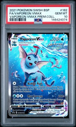 Vaporeon VMAX SWSH182 PSA 10 GEM MINT