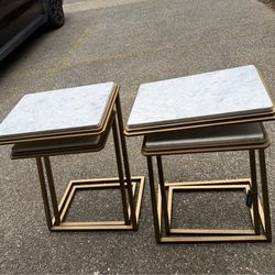 Nesting tables metal and marble