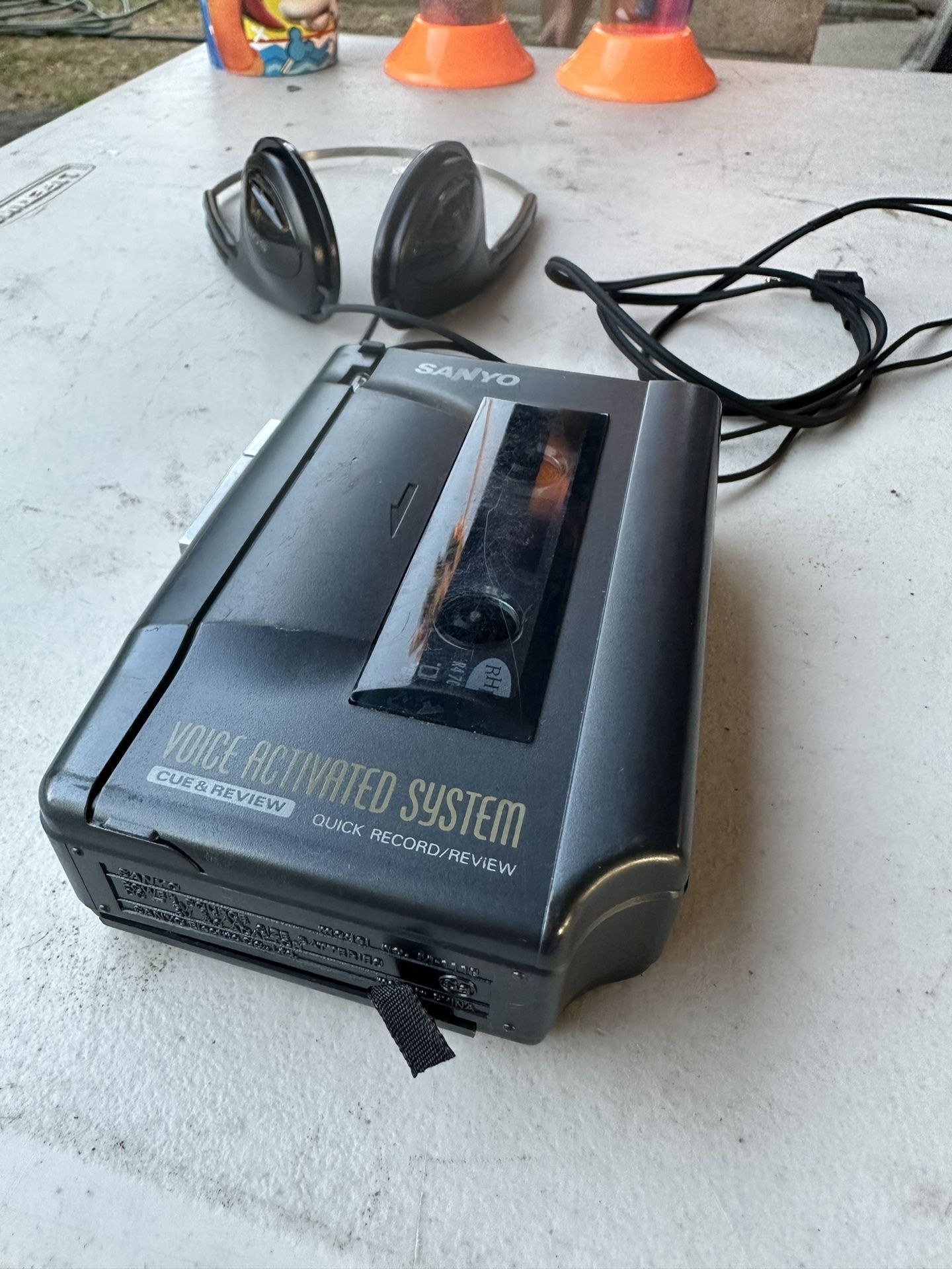 Sanyo M-1119 Portable Cassette Player Voice Activated System Record Tested Works