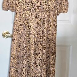Animal print long dress sz M sleeve with elastic linned
Teaje animal print sz M de Wayf forrado