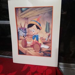 Vintage 1993 Disney Store Exclusive Commemorative Pinocchio Lithograph Print


