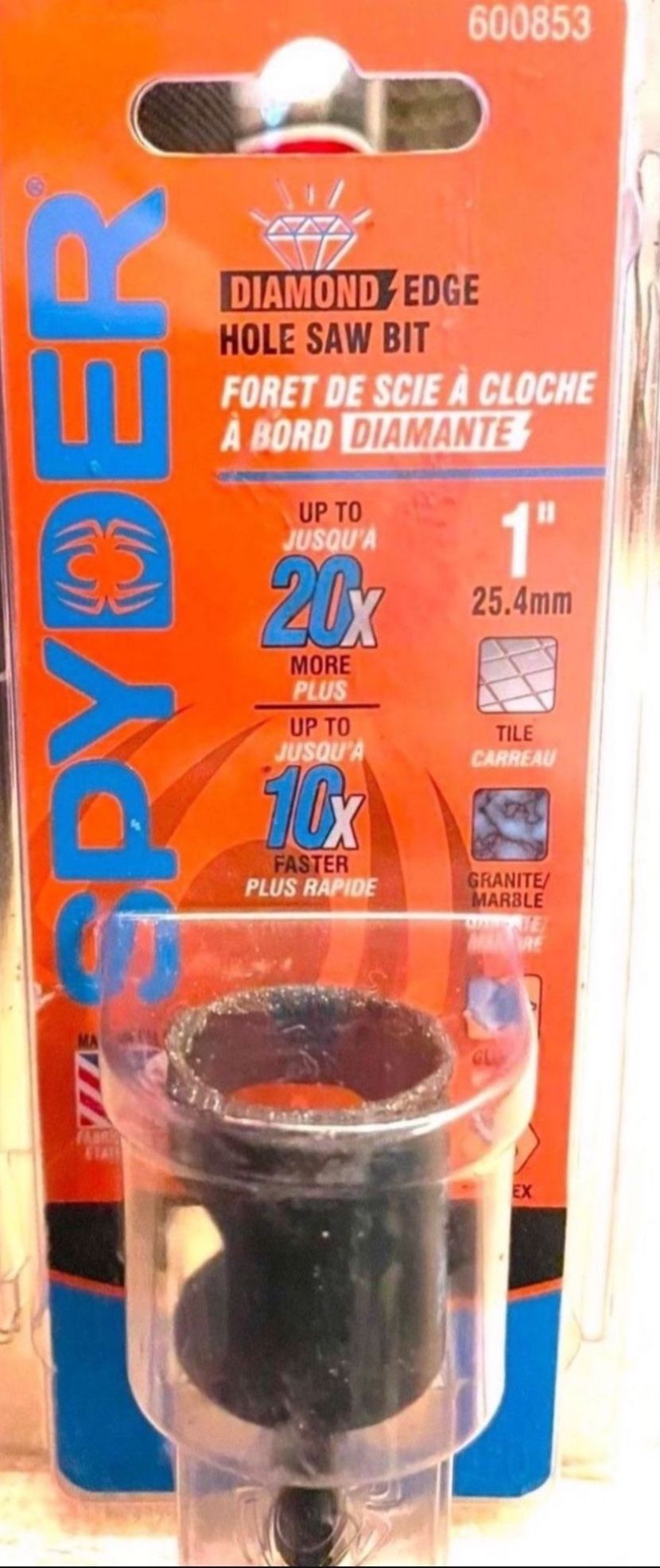 Spyder Diamond Tipped 1” Hole Saw