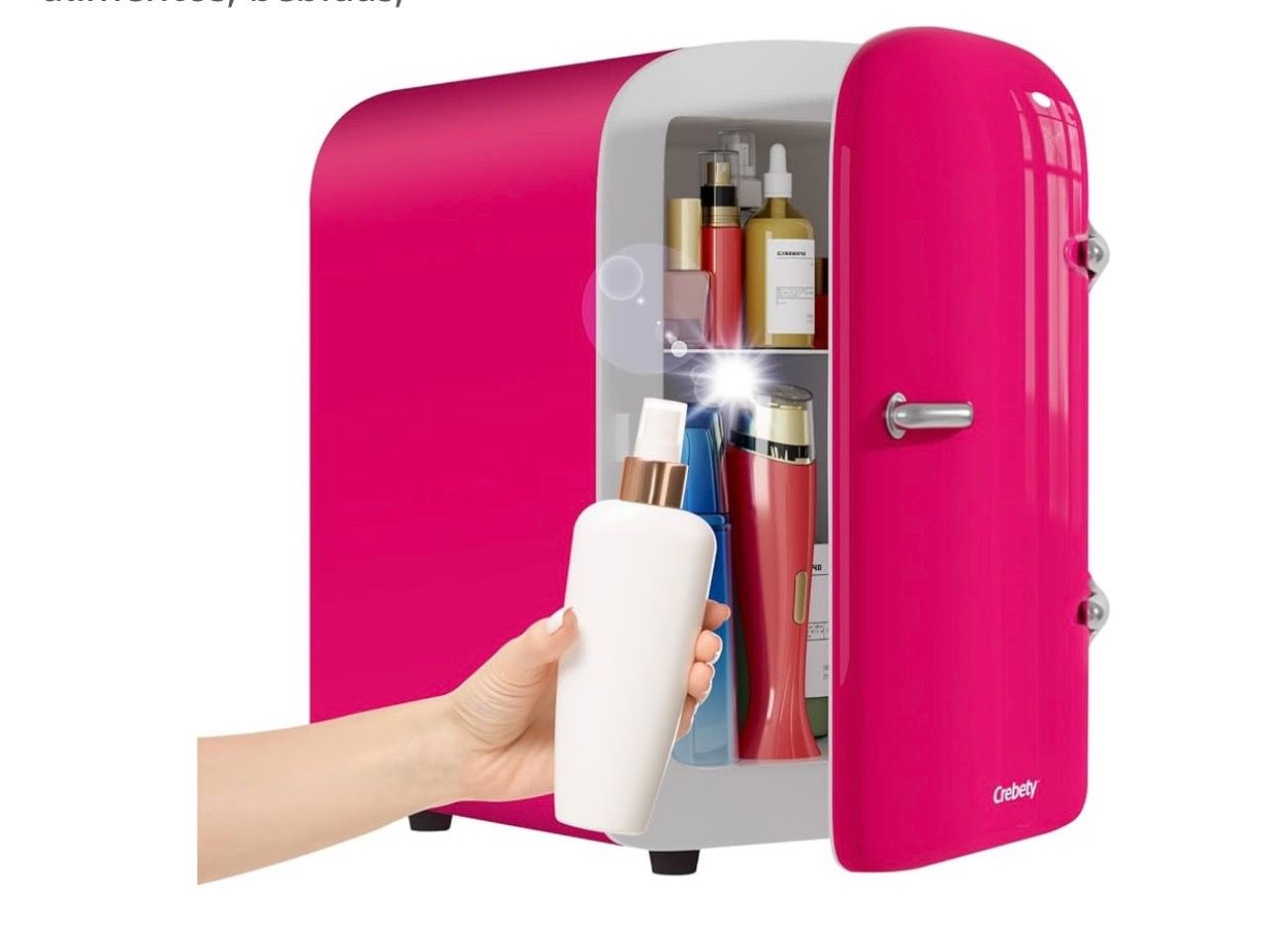 Skincare fridge - mini fridge refrigerator 4 Liter/6 Can Capacity, Cooler and Warmer, for Refrigerating Makeup, Skin care and Food, Mini Fridge for Be