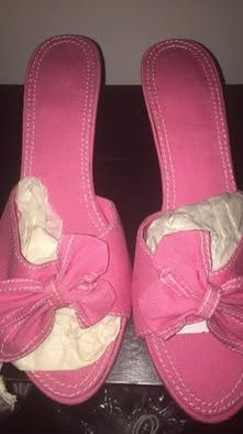 Avon Pink Denim Bow Slide