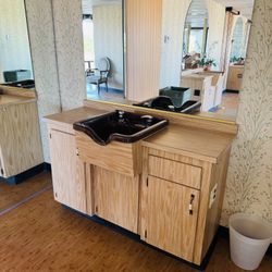 Hair Station with Sink and Mirror 