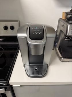 Keurig coffee maker in silver