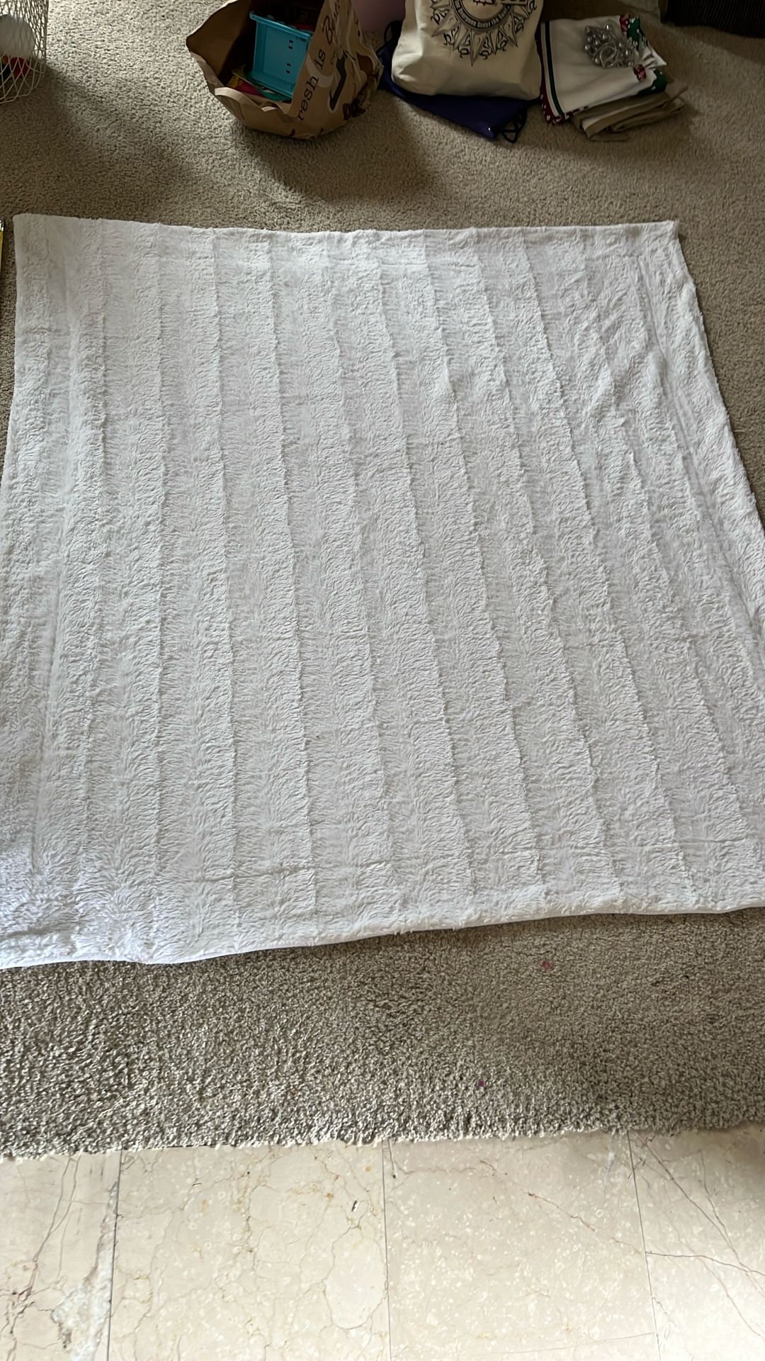 55” x 55” super soft, white blanket new