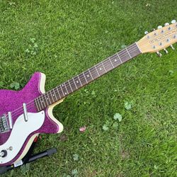 Purple Danelectro 12 String Guitar