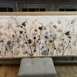 New!✨ 20x40 Floral Canvas Wall Art In Wood Floating Frame