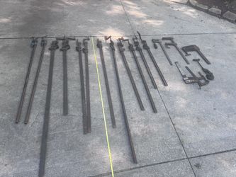 Lot Of Antique Bar Clamps - Various Sizes