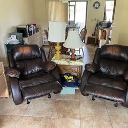 2 Recliners  (faux leather)