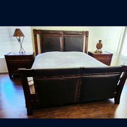 Ashley King Sleigh Bed -(Rustic Finish)