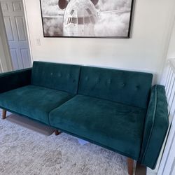 Green Velvet Futon Sofa