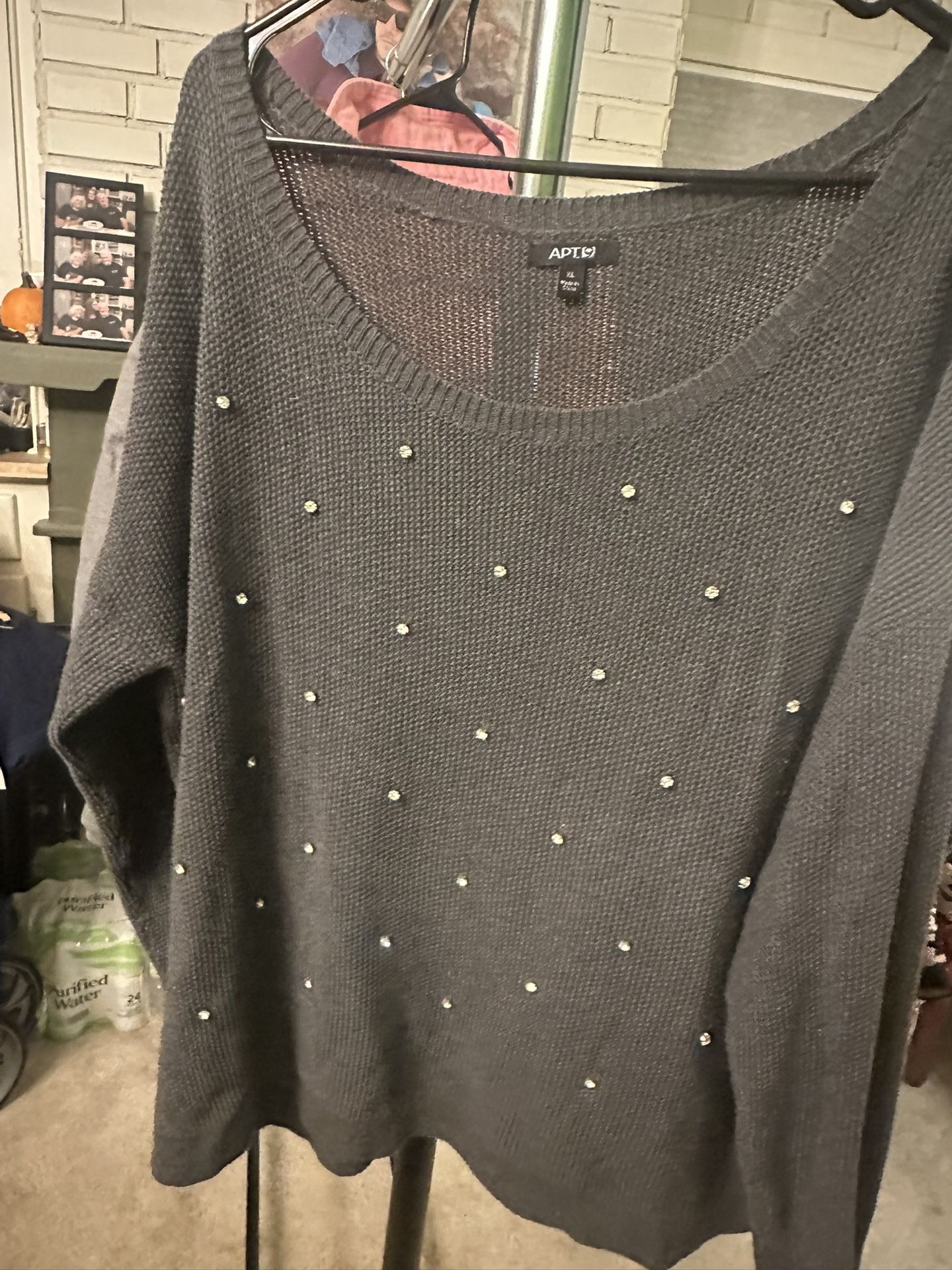 Rhinestone Embellished Sweater