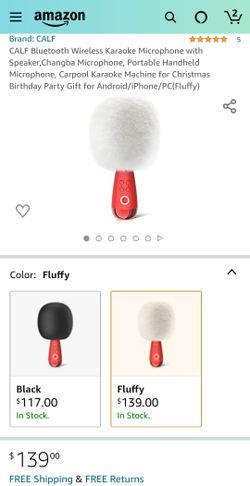 $150 after tax on Amazon, CALF Bluetooth Wireless Karaoke Microphone with Speaker, Portable Handheld Microphone, Carpool Karaoke Machine