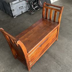 Wooden storage bench