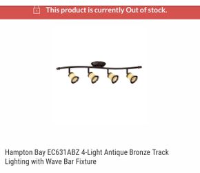 Hampton Bay 4-Light Antique Bronze Track Lighting with Wave Bar Fixture