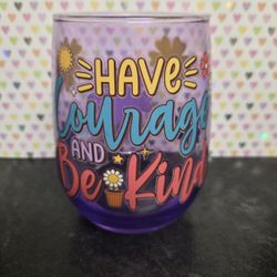 Pretty Purple Glass Cup with DTF Transfer