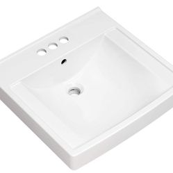 (New in Box) 
American Standard EC.020 Decorum Vitreous China Wall-Hung Vessel Sink with 4 in. Centerset Faucet Holes, White /26-CN-3010